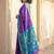Purple ethnic motifs silk blend handloom pochampally saree