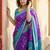 Purple ethnic motifs silk blend handloom pochampally saree