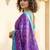 Purple ethnic motifs silk blend handloom pochampally saree