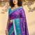 Purple ethnic motifs silk blend handloom pochampally saree
