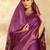 Purple woven design zari silk blend designer banarasi saree