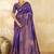 Purple women woven design zari silk blend designer banarasi saree
