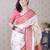 Cream ethnic motifs zari silk blend heavy work banarasi saree