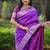 Purple ethnic motifs zari silk blend handloom banarasi saree