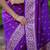 Purple ethnic motifs zari silk blend handloom banarasi saree