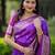 Purple ethnic motifs zari silk blend handloom banarasi saree