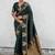 Green woven design zari silk blend designer banarasi saree