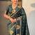 Green woven design zari silk blend designer banarasi saree