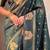 Green woven design zari silk blend designer banarasi saree
