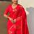 Red woven design zari silk blend designer banarasi saree