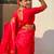 Red woven design zari silk blend designer banarasi saree