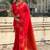 Red woven design zari silk blend designer banarasi saree