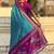 Blue woven design zari banarasi saree with blouse piece