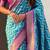 Blue woven design zari banarasi saree with blouse piece
