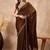 Brown embellished border organza  saree with coding lace