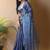 Blue saree with blouse piece