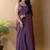 Purple silk cotton saree with blouse piece