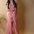 Pink georgette silk saree with blouse piece