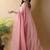 Pink georgette silk saree with blouse piece