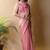 Pink georgette silk saree with blouse piece