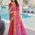 Red bandhani embroidered poly chiffon designer bandhani saree