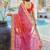 Red bandhani embroidered poly chiffon designer bandhani saree