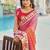 Red bandhani embroidered poly chiffon designer bandhani saree