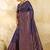Navy blue floral zari silk blend designer banarasi saree