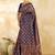 Navy blue floral zari silk blend designer banarasi saree