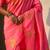 Pink woven design zari silk blend designer banarasi saree
