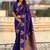 Purple woven design zari silk blend designer banarasi saree