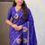 Purple woven design zari silk blend designer banarasi saree