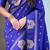 Purple woven design zari silk blend designer banarasi saree