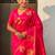 Pink woven design zari banarasi saree with blouse piece