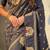 Black woven design zari silk blend designer banarasi saree