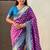 Purple woven design zari banarasi saree with blouse piece