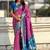 Magenta floral zari silk blend designer banarasi saree