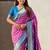 Magenta floral zari silk blend designer banarasi saree