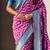 Magenta floral zari silk blend designer banarasi saree