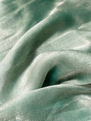 Sea green saree with blouse piece 5