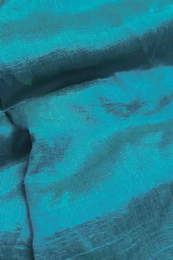 Teal silk cotton saree with blouse piece