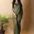 Olive poly georgette saree