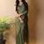 Olive poly georgette saree