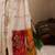 Off white cream woven design cotton linen soft silk saree