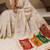 Off white cream woven design cotton linen soft silk saree