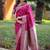 Magenta ethnic motifs zari silk blend heavy work banarasi saree