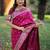 Magenta ethnic motifs zari silk blend heavy work banarasi saree