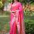Pink ethnic motifs zari silk blend handloom banarasi saree
