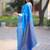 Blue woven design zari silk blend handloom banarasi saree