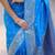 Blue woven design zari silk blend handloom banarasi saree